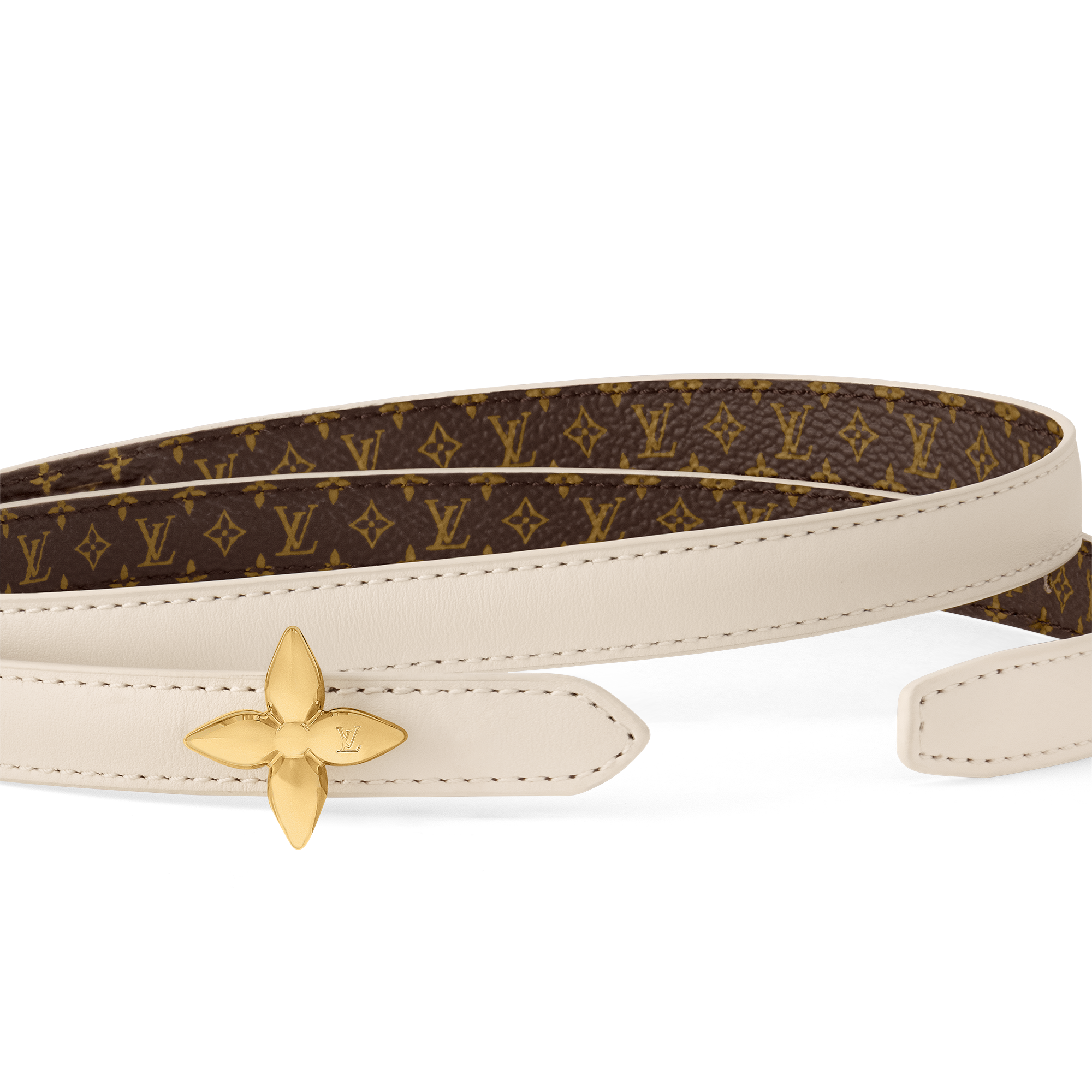 LV Mini Flowergram 15mm Reversible Belt Monogram Canvas